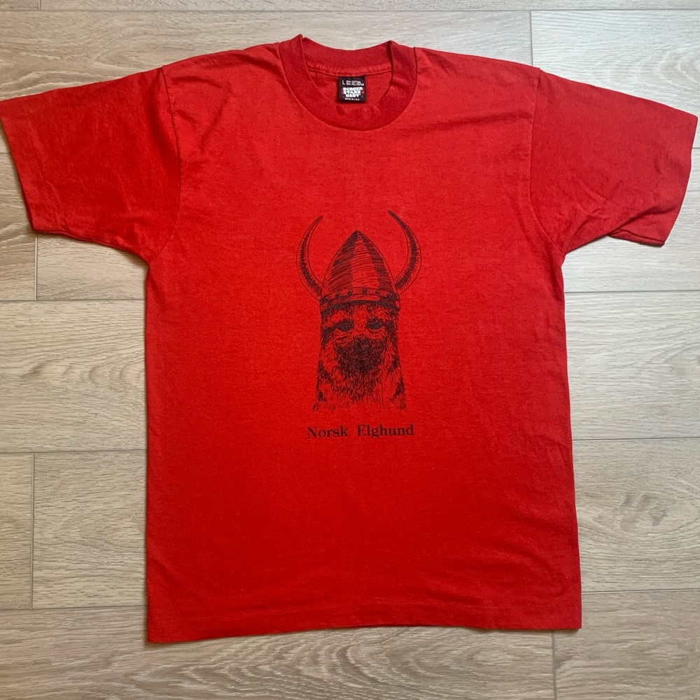 VINTAGE SCREEN STARS BEST NORSK ELGHUND T-Shirt RARE